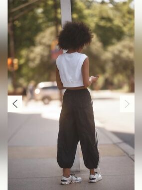 Anthropologie Nylon Parachute Wide-Leg Balloon Pants - Black